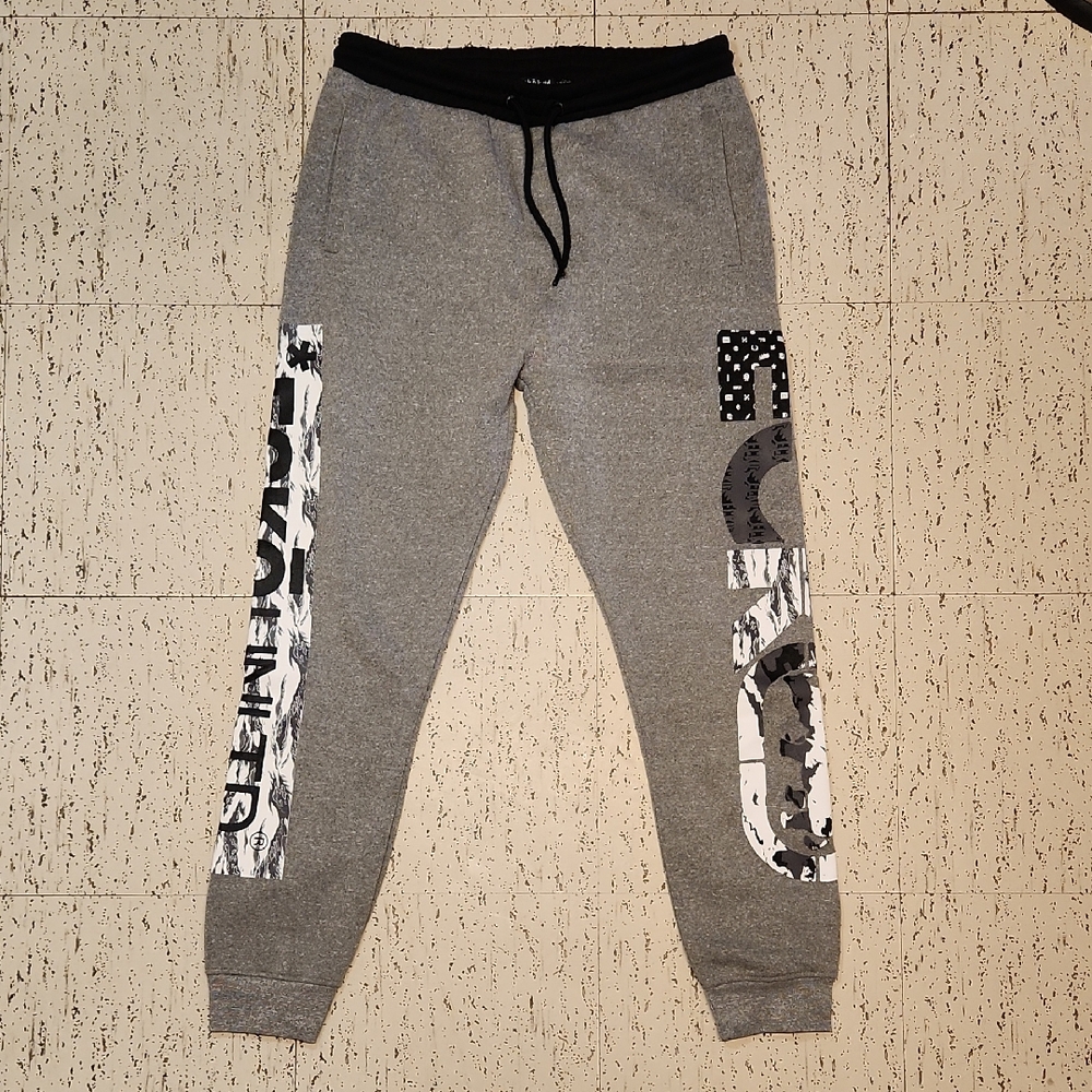Ecko Unltd Grey, Black & White Multi Spellout Sweatpants